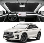 Custom Fit Windshield Sun Shade for Infiniti QX55 2022-2025 | Blocks UV Rays and Sun Heat, Helps Reduce Interior Temperature, Protects Dashboard from Fading, Folds Easily for Storage by SLOGENTO
