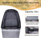 LARIPOP Car Seat Travel Bag for Airplane, Universal Gate Check Car Seat Bag, Padded Backpack with Waist Belt, Reflective Strips & Protective Feet, Fits Infant Convertible Booster Seats, Grey - Image 4