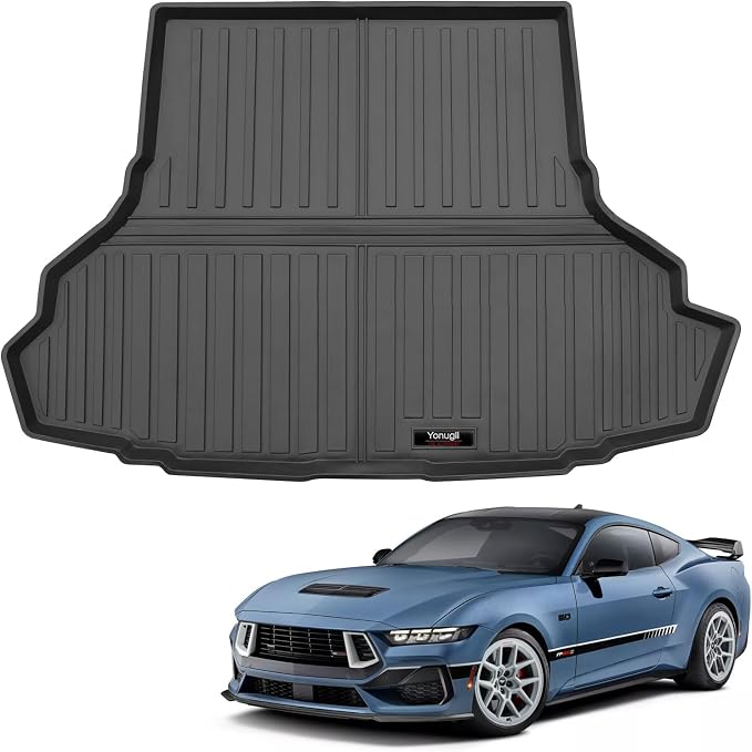 Custom for 2015-2026 Ford Mustang Coupe Cargo Mats Trunk Liner All Weather TPE Protection Mat Accessories (Fit Without Subwoofer in Cargo Area)(Not for Mach-E) - Image 3