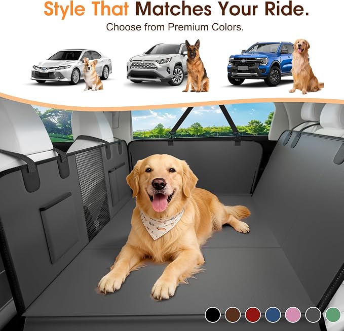 XL Hard Bottom Dog Car Seat Cover, 58"×69", Waterproof PU Leather | Stable Hard Bottom Support for Comfortable Rides with Large Dogs - Image 7