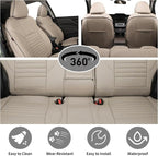 EKR Car Seat Covers for Subaru Forester 2014-2018(NO Base),Full Set | Custom Fit for Subaru Forester 2014-2018(Not for Base)Factory-Like Fit,360°Protection,Faux Leather(Beige) - Image 3