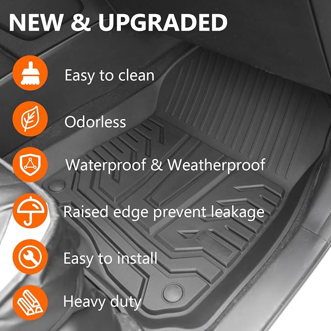 powoq Fuel Floor Mats Cargo Mat Compatible with 2017-2022 Honda CRV | Trunk Mat Floor Liner TPE Replacement for 2017-2022 Honda CRV Accessories (Fit 17-22 Fuel Model, Trunk+Backrest+Floor Mat) - Image 4