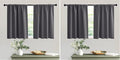 RYB HOME Short Grey Blackout Curtains for Small Bedroom Kitchen Cafe Window (Pack of 2) by RYBHOME