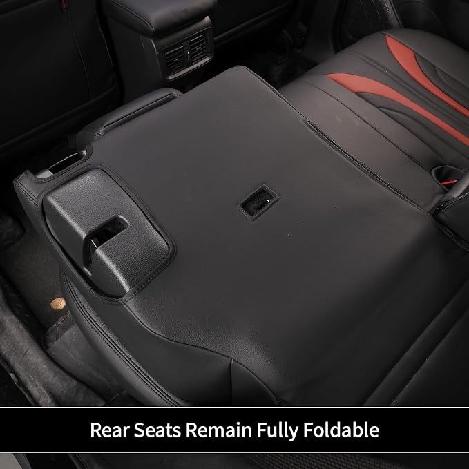 EKR Corolla Seat Covers Custom Fit for Toyota Corolla 2020 2021 2022 2023 2024 2025 2026 SE &2023-2025 XSE &2025 FX,Leather Car Seat Covers Full Set-Faux Leather(Black +Burgundy) - Image 7