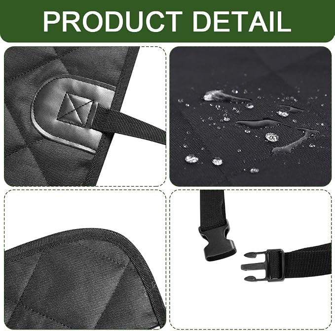 Waterproof Front Seat Car Cover, Car Seat Covers for Dogs, Nonslip Pet Passenger Seats Cover Protector, Car Accessories Scratch-Proof Pet Front Covers Universal Fit Most Auto Trucks SUVs (Black) - Image 3