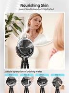 Misting Stroller Fan, 6000mAh Battery Operated Portable Fan with Light & 360° Pivoting, Personal Fans with Flexible Tripod for Baby, Office, Travel,Treadmill,Outdoors - Image 5