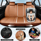 Fit Highlander Car Seat Covers for Toyota Highlander 2007-2025 2026 -Premium Leather, Waterproof，Breathable，All-Weather Seat Cushion Protecto & Airbag Compatible, 2 Front Seat Brown - Image 3