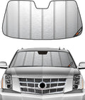 Pigenius Windshield Sunshade for Chevy Avalanche/Tahoe/Suburban, GMC Yukon/Yukon XL, Cadillac Escalade/ESV/EXT 2007-2014 (incl. Avalanche 2007-2013),Metallic Silver Finish by Pigenius