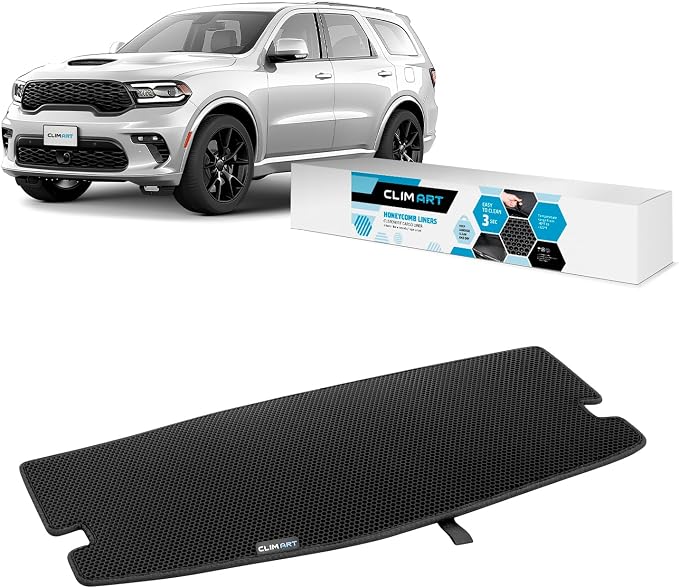CLIM ART Cargo Liner for Dodge Durango 2011-2026 Custom Fit Trunk Mat, with Honeycomb Dirtproof & Waterproof Technology - All-Climate, Heavy Duty, Anti-Slip Cargo Liner, Luggage - FL01111096 by CLIMART