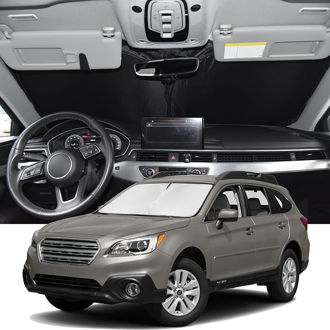 Windshield Sunshade for Subaru Outback 2010-2014 Sun Shade 4 Layers | Upgrade Custom Fit Outback Car Window Shade Windshield Sun Visor Blocks UV Rays Keep Cool Foldable Car Accessories by ZOIBVCARSUNSHADE