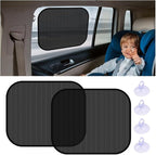 2 Pack 14.17 x 17.32 Inch Car Window Sunshades, Rear Side | mesh fabric, metal support frame, suction-cup mounting, twist-fold storage, UV and heat blocking - Image 7