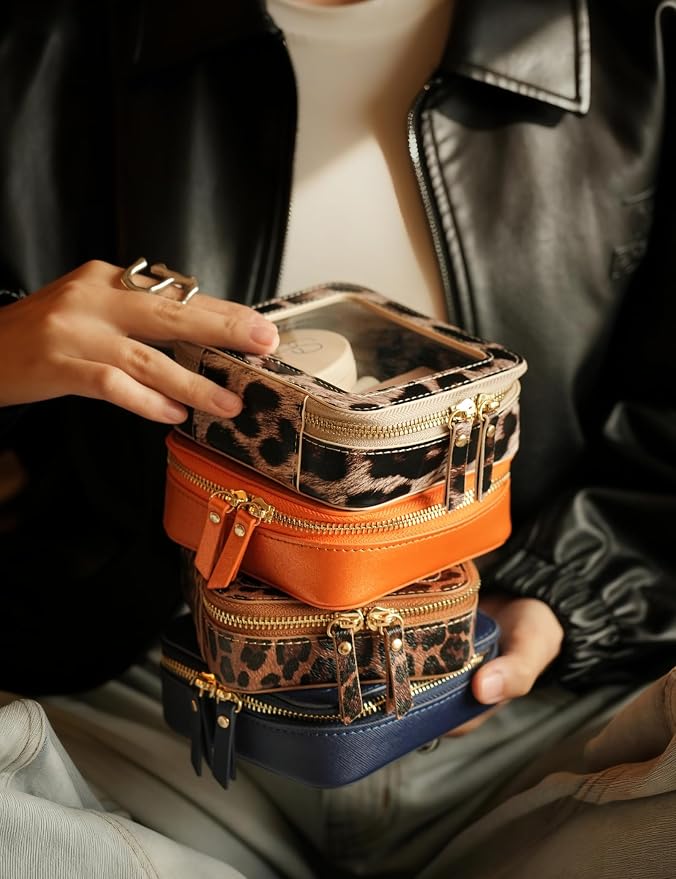 Clear Makeup Bag with Zipper Small Travel Cosmetic Case Orange Mini Pouch for Purse Accessories Car Storgae Essentials Bag Purse Pouch Organizer Compact Small Clear Toiletry Bag for Traveling - Image 8