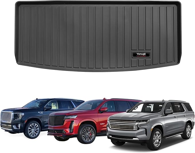 Custom for 2021-2025 2026 Chevy Tahoe/GMC Yukon (Not XL)/Cadillac Escalade (Not ESV) Cargo Mats Trunk Liner All Weather TPE Protection Mat Accessories (for 2021-2026 Chevy Tahoe/Yukon/Escalade) by Yonugli