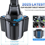 miracase Cup Holder Tablet Mount for Car, [2025 Latest Upgraded] Adjustable Long Neck Car Tablet Holder Friendly Compatible with iPad, Pro, Air, Mini Samsung Galaxy Tab, All 6.1-12.9" Tab - Image 2
