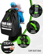 Car Seat Travel Bag for Airplane, Padded Strap Car Seat Bags for Air Travel | Thickened Large Car Seat Bags for Air Travel with Comfort Padded Straps,Carseat Storage Backpack Airport,Carseat Cover Travel - Image 4