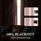 RYB HOME 100% Blackout Bathroom Curtains Over Sink 24 inches Long | Heat UV Blocking, Total Room Darkening, Noise Reducing, Curtains for Basement RV Campers, W42 x L24, Baby Pink, 2 Panels - Image 5