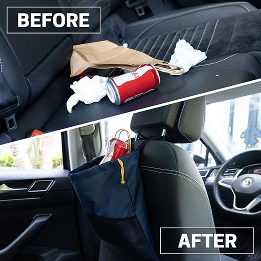 GNEGNI 2PCS Hanging Car Garbage Can - Waterproof Leakproof Trash Bag | Car Trash Can with Durable Leakproof Lining, Keeps Vehicle Clean and Neat - Image 6