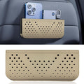 Car Seat Side Pocket Organizer, Multifunctional Mini Console Storage Bag for Phone, Keys, Sunglass, Wallet, PU Leather Tray Pouch Car Organizer Accessories for Seat, Door, Window, Console (Beige) by Unknown
