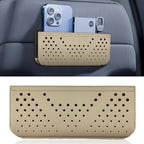 Car Seat Side Pocket Organizer, Multifunctional Mini Console Storage Bag for Phone, Keys, Sunglass, Wallet, PU Leather Tray Pouch Car Organizer Accessories for Seat, Door, Window, Console (Beige) by Unknown