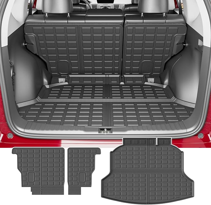 powoq Cargo Mat & Backrest Mats Compatible with 2012-2016 Honda CRV | Cargo Liner Seat Back Protector TPE All Weather Replacement for 2012-2016 Honda CRV Accessories (Trunk Mat+Backrest Mats) by powoq