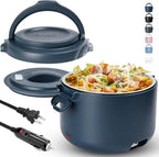 Electric Lunch Box, 32 oz Portable Food Warmer Heater, Lunch Warmer Portable for Work/Office/Car/Travel 12V/24V/110V 3-in-1, Warming Soup & Meal, Spill-Free, Men & Women's Gifts, Ocean Blue by Aotto