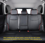 Custom Fit for RAV4 and VENZA Seat Covers Fit for Toyota RAV4 2019 2020 2021 2022 2023 2024 2025 Prime and XSE Hybrid with Waterproof Faux Leather (Black with Red Trim, LU02-Prime-XSE Hybrid) - Image 3