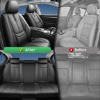 Fit Frontier Car Seat Covers for Nissan Frontier 2009-2025 2026 -Upgraded Premium Waterproof & Breathable Leather, Airbag Compatible, All-Weather Seat Cushion Protector,2 Front/Black - Image 4