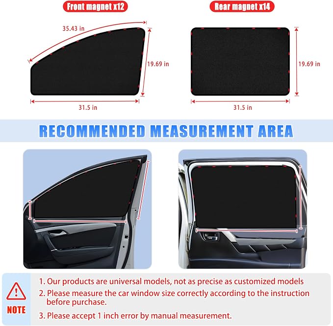 ZATOOTO Magnetic Car Window Shades 4PCS, Car Window Covers Ultimate Privacy | Side Window Sun Shade, UV Protection, Heat Insulation, Perfect for Camping, Travel, Baby Safety, and Daily Use - Image 5