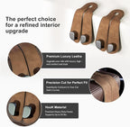 CoBak Purse Hook for Car - Universal Premium Stitched Leather and Aluminum-Magnesium Alloy Double Car Seat Back Storage Hook for Purses, Handbags, Bags (4 Pack),Brown - Image 2