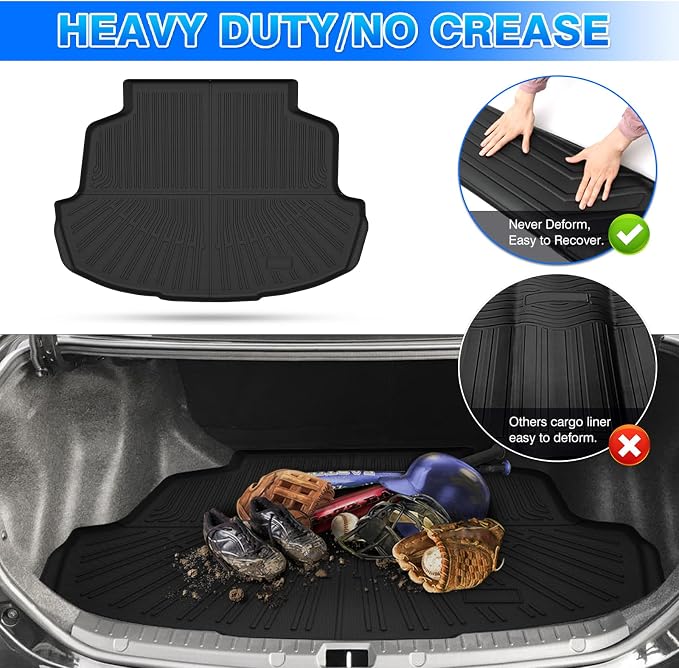 Corolla Cargo mat - Trunk Mat for Toyota Corolla 2014-2019 | All Weather Trunk Mat for Corolla Accessories, Heavy Duty Rubber Mats, Car Accessories - Image 5