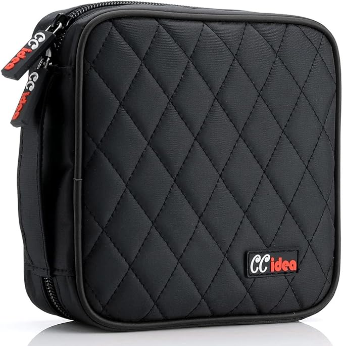 CCidea CD DVD Case Holder, Portable Disc Storage Wallet Binder, Multiple Capacity CD Organizer for Car Home Travel, Anti-Scratch Blu-Ray Game Disc Storage (Black) by CCidea