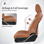 Huidasource Custom Fit RAV4 (Gas Only) Front Seat Covers, Brown Waterproof Faux Leather Full-Coverage for 2019-2024 Toyota RAV4 LE/XLE & XLE Premium/Limited (Does Not Fit Adventure and TRD Off-Road) - Image 3