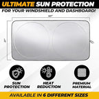 Autovir Windshield Sun Shade for Jeep, 280T UV Sun Blocker, Visor Shield | 280T Thickened | Blocks 99% Heat | Fit for Gladiator | Rubicon | Wrangler - Image 3