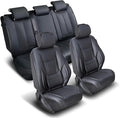 Coverland Premium Car Seat Covers Full Set Waterproof Interior Protector | Airbag Compatible Non-Slip Seat Cover for Elantra GT, Forte, HS 250h, Mazda3, Impreza [Full set Black - Size Chart X54] by Coverland