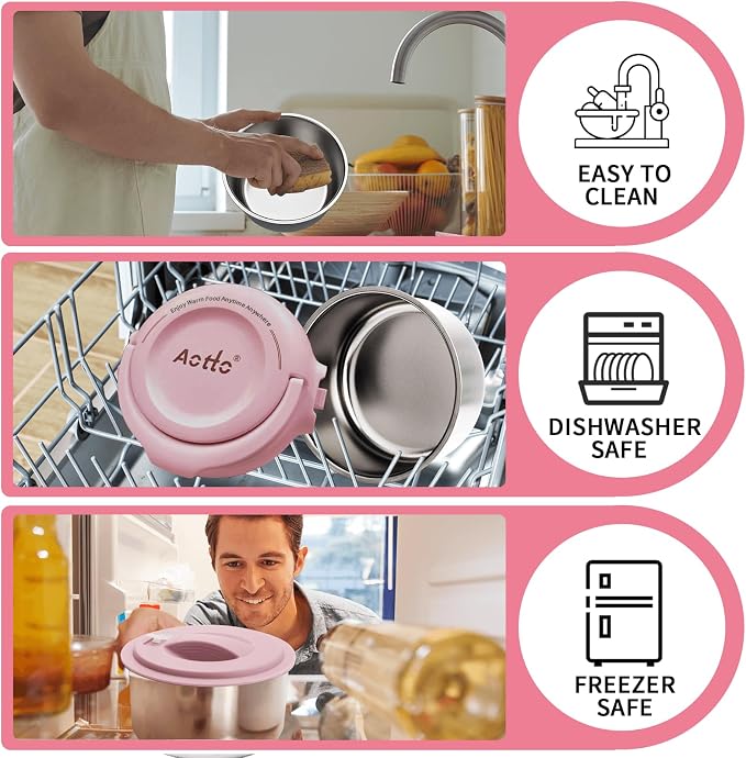 Electric Lunch Box, 32 oz Portable Food Warmer Heater, Lunch Warmer Portable for Work/Office/Car/Travel 12V/24V/110V 3-in-1, Warming Soup & Meal, Spill-Free, Men & Women's Gifts, Pink - Image 6
