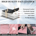 Coverado Leather Seat Covers, Car Seat Covers Full Set, Waterproof Faux Leather Pink & Black Seat Covers, Car Seat Protectors 5 Seats, Automotive Seat Covers Universal Fit for Most Cars SUV Trucks - Image 7