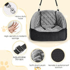 Dog Car Seat for Small Dogs Up to 30 Lbs, Pet Travel Safety Bed for Puppy Cat, Fits in Front/Back Seat, Anti Slip Base, Fully Detachable Washable with 2 Safety Tether(Grey-Black) - Image 3