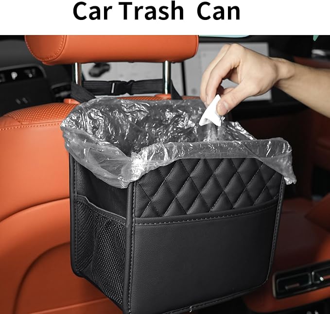 FrgKbTm Car Seat Back Organizer, Waterproof Car Backseat Organizer with Cup Holders Large Capacity Hanging Car Storage Bag for Phones Documents Cups Bottle Travel Compatible with Most Vehicles - Image 4