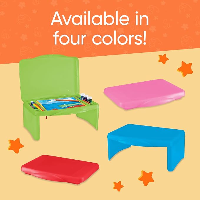 HearthSong Foldable Lap Desk for Kids with Storage - Ideal Floor Desk for Drawing, Studying, Portable Folding Travel Lap Table, Versatile Bed Desk & Lap Tray, Green - Image 8