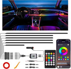 Car LED Strip Lights, Interior Acrylic LED Lights for Car with Dynamic Rainbow Dream Color Chasing, Ambient Lighting Kits Music Sync (6 in 1(4 * 29.5"+43.3"+14.5")) by Unknown