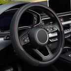KAFEEK 16 inch Steering Wheel Cover, Microfiber Leather, Black | Compatible for F150 F250 F350 Ram 4Runner Tacoma Tundra Range Rover by KAFEEK