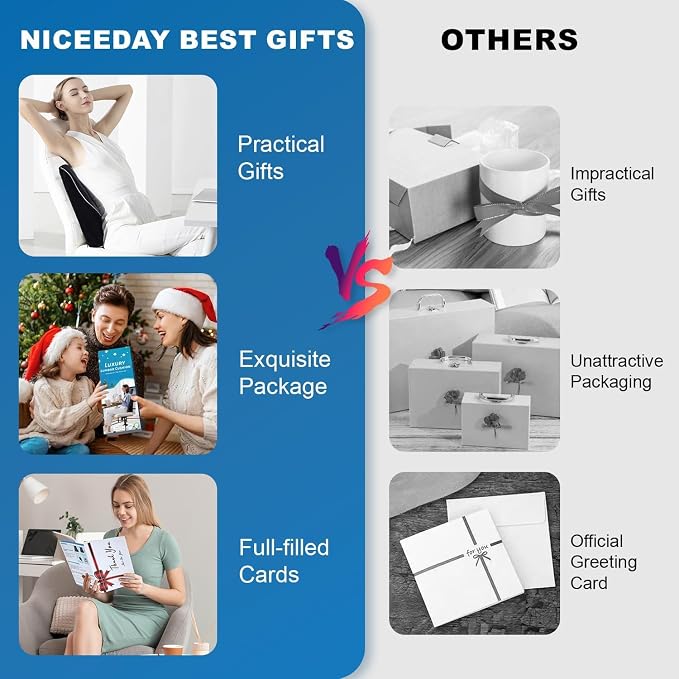 Lumbar Support Pillow for Office Chair Car, Gaming Chair Lower Back Pain Relief Memory Foam Cushion with Greeting Card,3D Mesh Cover Ergonomic Back Rest, Birthday Gift for Dad,Stocking Stuffers - Image 3