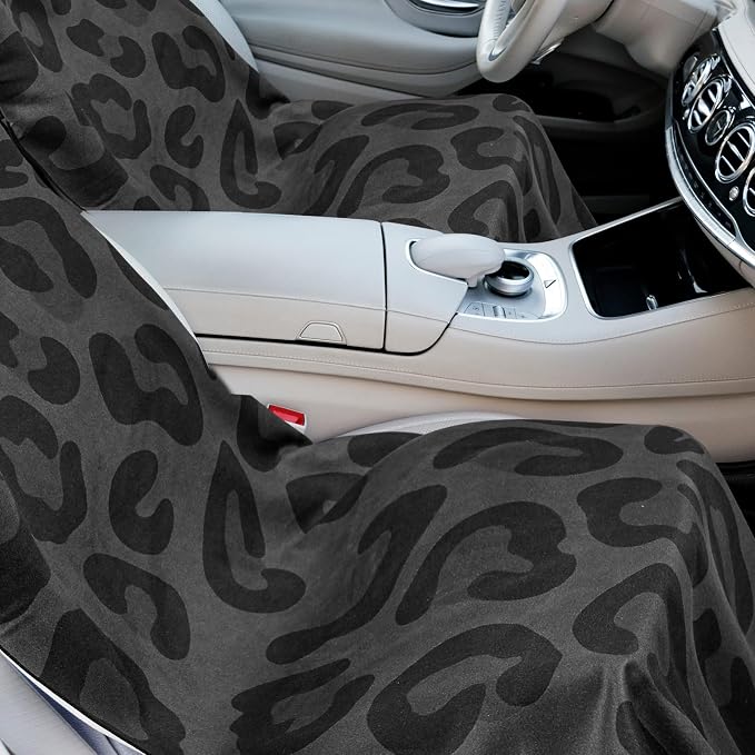 1 Pack Car Seat Towel Cover with Storage Bag, Black Leopard Print Style | 63 x 32 in Car Towel Seat Cover Non Slip Waterproof, Gym Workout Swimming Running, Machine Washable Sweat Absorbent Protector - Image 6