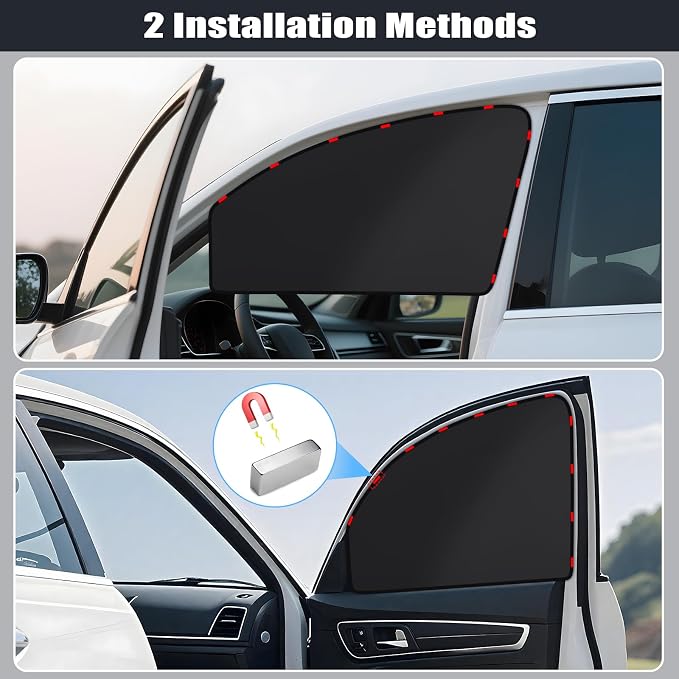 ZATOOTO Magnetic Side Window Sun Shade 4 Pack, Privacy & Insulation | 100% Blackout & UV Protection, Heat Insulation, Universal Size, For Baby Camping, Road trips, Napping or Rest - Image 7