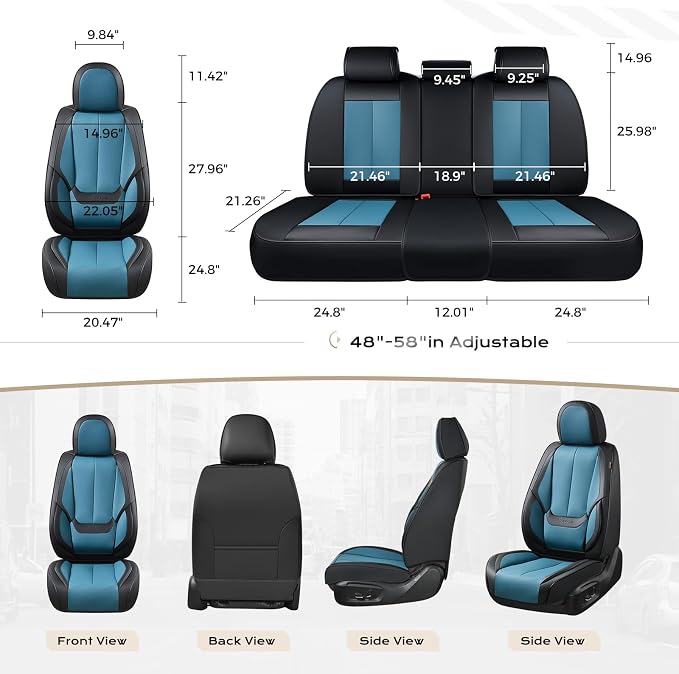 Coverado Car Seat Covers, Seat Covers for Cars, Waterproof Leather Auto Seat Protectors, Leather Car Seat Cushion, Car Interiors Accessories Universal Fit for Most Cars - Image 5