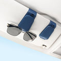 SINGARO 1 Pack Sunglass Holder for Car Visor Sunglasses Holder Clip, Universal Non-Slip Magnetic Leather Glasses Eyeglasses Hanger Mounter, Truck Interior Car Visor Accessories for Woman Man, Blue by SINGARO