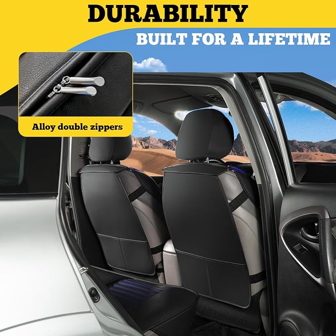 Car Seat Covers Full Set, Faux Nappa Leather, for Sedans and SUVs | Full Set, Waterproof, Airbag Compatible - Image 4