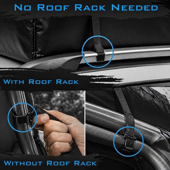 Voyager 15 Waterproof Rooftop Cargo Carrier Bag, 15 Cubic Feet Vehicle Roof Storage with Straps & Door Hooks, Weatherproof Car Top Carrier for SUVs, Vans, RVs & Trucks, 42" x 34" x 18" - Image 8