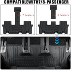 Auxko Floor Mats Fit for Kia Telluride 2020-2025 Bucket Seat | All Weather,All Season,Odorless,Anti Slip,Rain&Salt Resistant,TPE Material,Black,Accessories - Image 9
