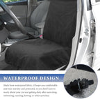 Car Towel Seat Cover, Waterproof Sweating Towel Non-Slip Front Seat Protector, Universal Soft Carseat Protective Cover for Gym Workout Running Swimming, Car Accessories (Black) - Image 4